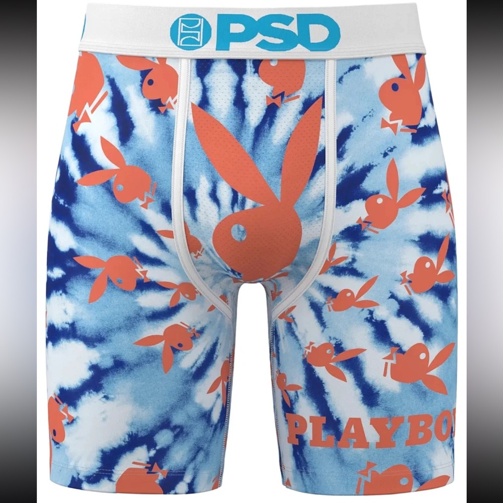 RARE PSD blue playboy Boxer Briefs with Tie-Dye medium